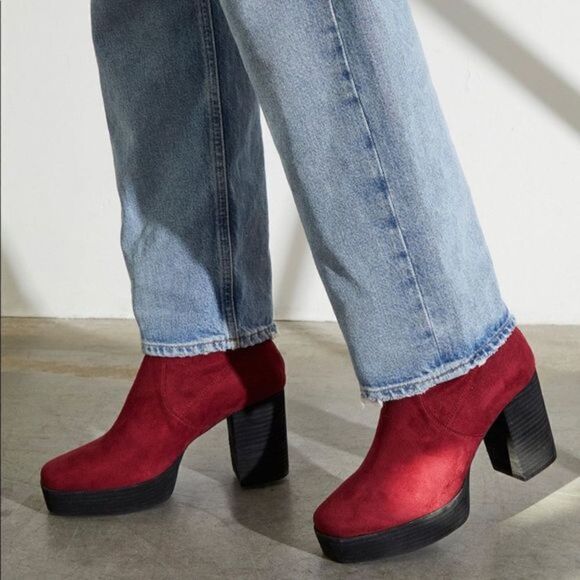 Free People Vandal Platform Boots Wine Red Suede EU 41 US 11 NWOB - Picture 3 of 8